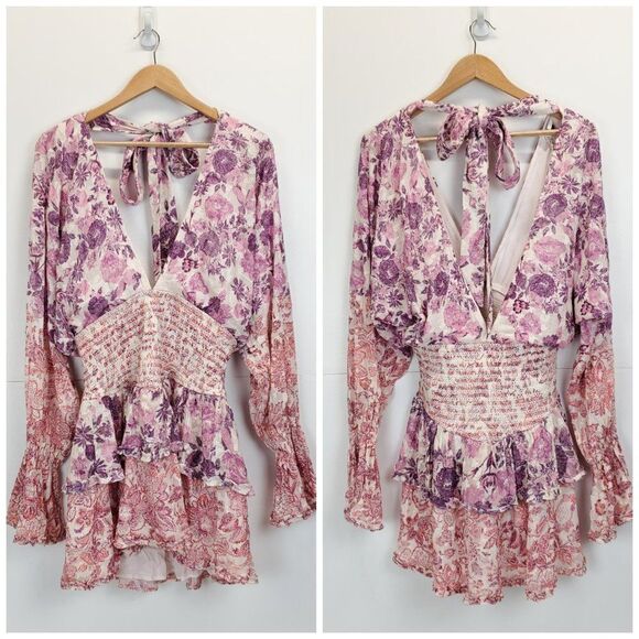 Hemant & Nandita Suki Ruffled Short Dress Large - Picture 5 of 14